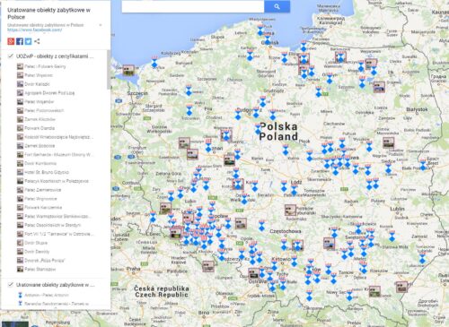 Uratowane obiekty zabytkowe w Polsce - mapa