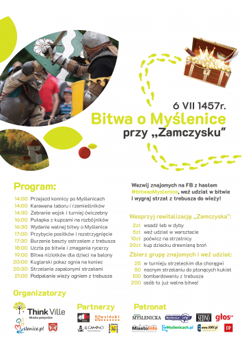 ThinkVille Zamczysko Piknik historyczny Bitwa o Myślenice 1457 6 lipiec 2019 Plakat